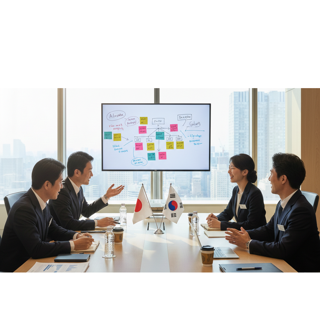 Seoul skyline and business